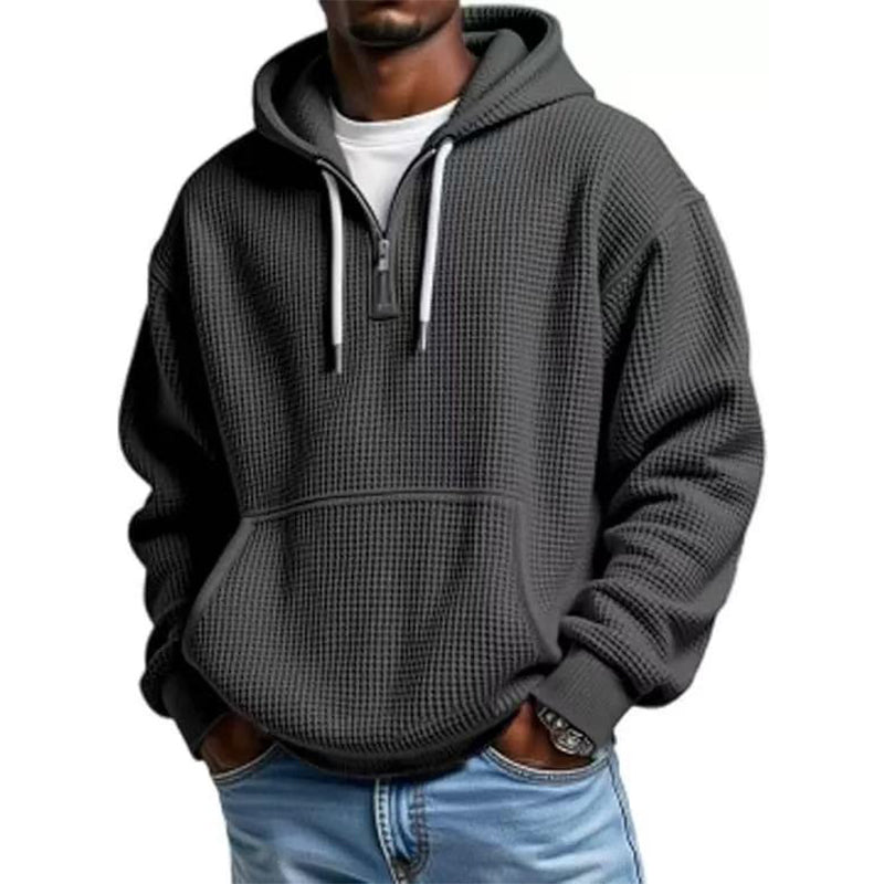 Eliashun | Hoodie en tricot pour hommes avec fermeture éclair courte