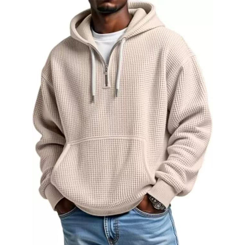 Eliashun | Hoodie en tricot pour hommes avec fermeture éclair courte