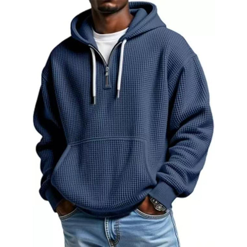 Eliashun | Hoodie en tricot pour hommes avec fermeture éclair courte