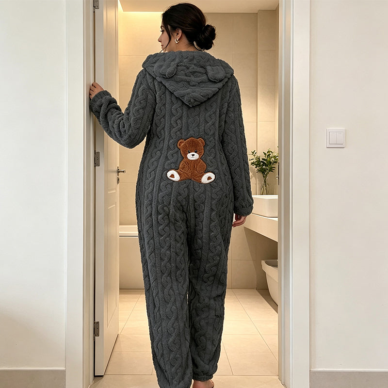 Beralina | Combinaison en peluche pour femmes avec capuche en forme d'ours