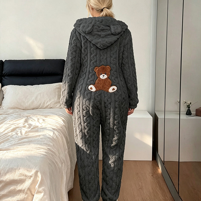 Beralina | Combinaison en peluche pour femmes avec capuche en forme d'ours