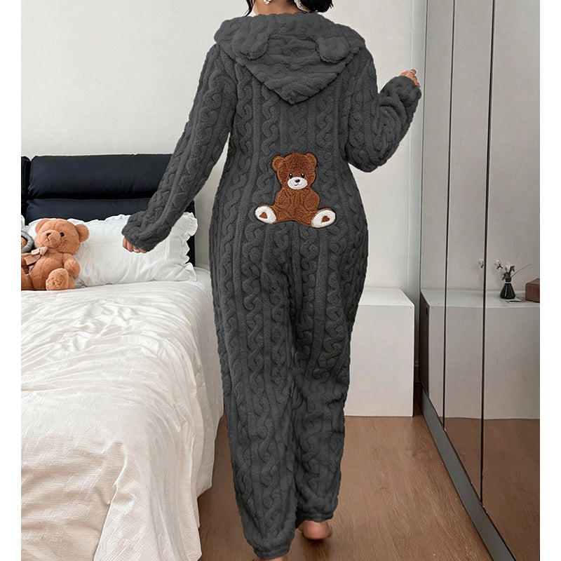 Beralina | Combinaison en peluche pour femmes avec capuche en forme d'ours