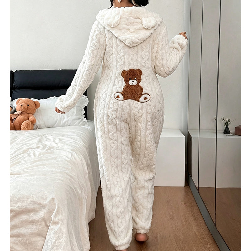 Beralina | Combinaison en peluche pour femmes avec capuche en forme d'ours
