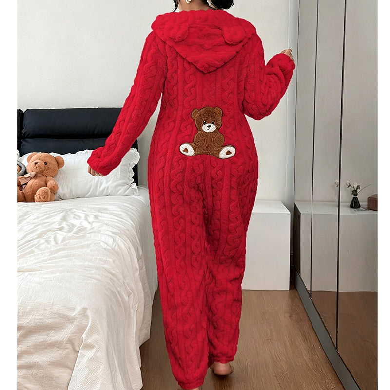 Beralina | Combinaison en peluche pour femmes avec capuche en forme d'ours