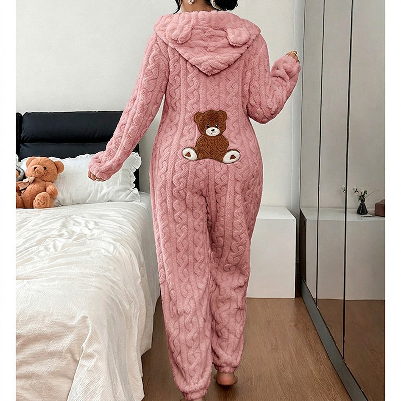 Beralina | Combinaison en peluche pour femmes avec capuche en forme d'ours