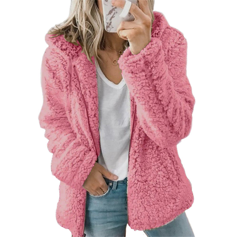 Velissa | Veste à capuche pour femmes, douce et moelleuse, avec fermeture éclair
