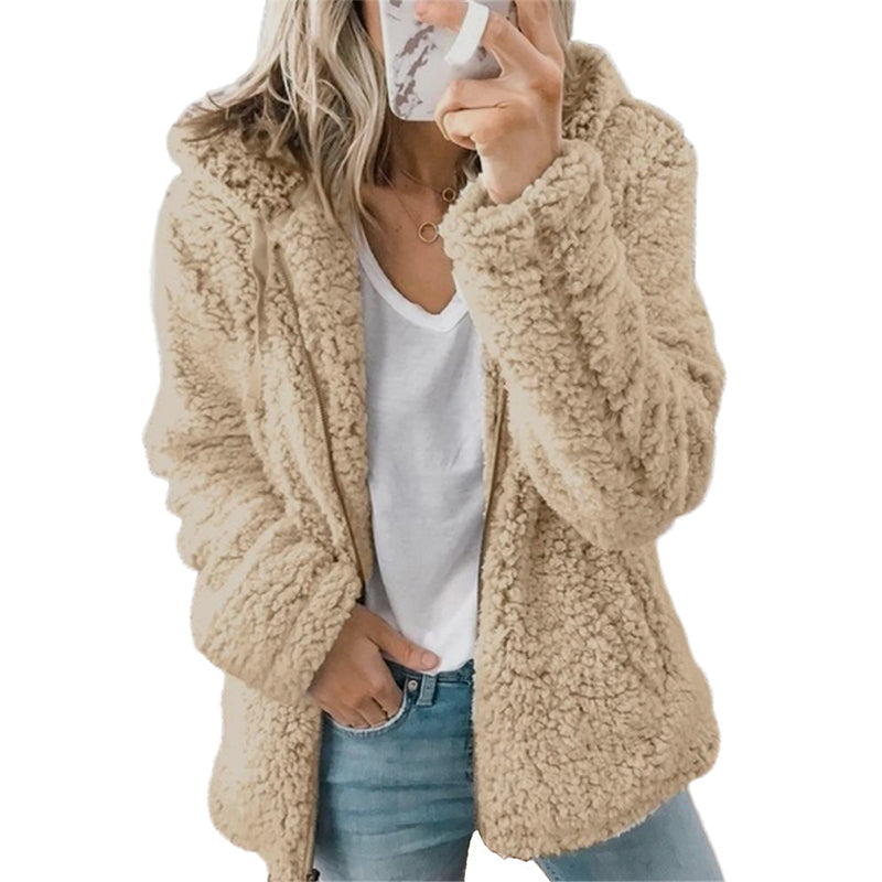 Velissa | Veste à capuche pour femmes, douce et moelleuse, avec fermeture éclair