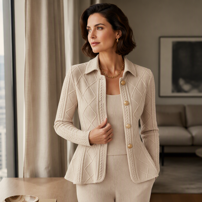 Ismerelle | Blazer élégant pour femmes avec bas en volants