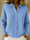 Frieda | Cardigan Femme Col Chemise Cintré Longueur Hanche Manches Longues
