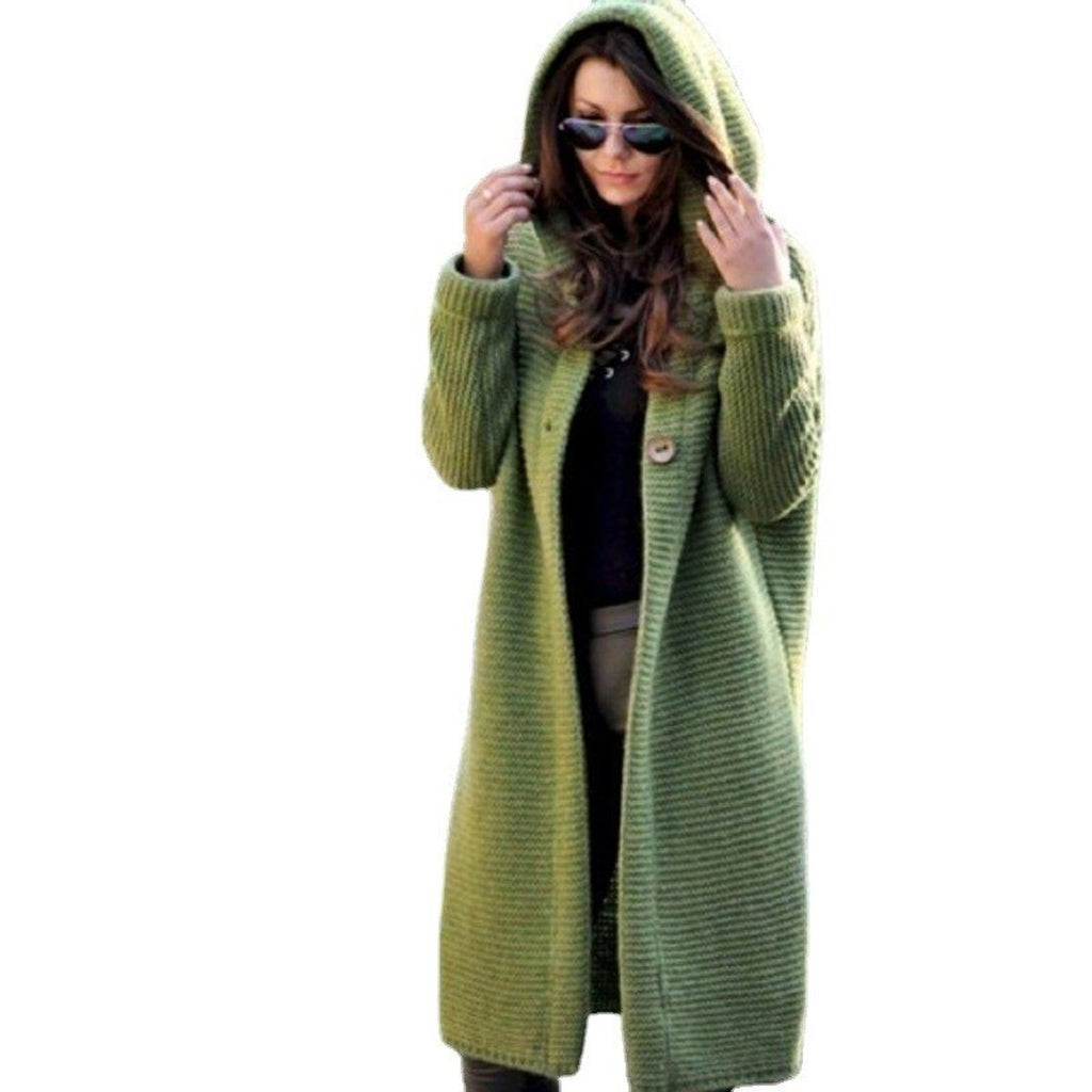 Cardigan Femme Long | Capuche & Tricot Épais