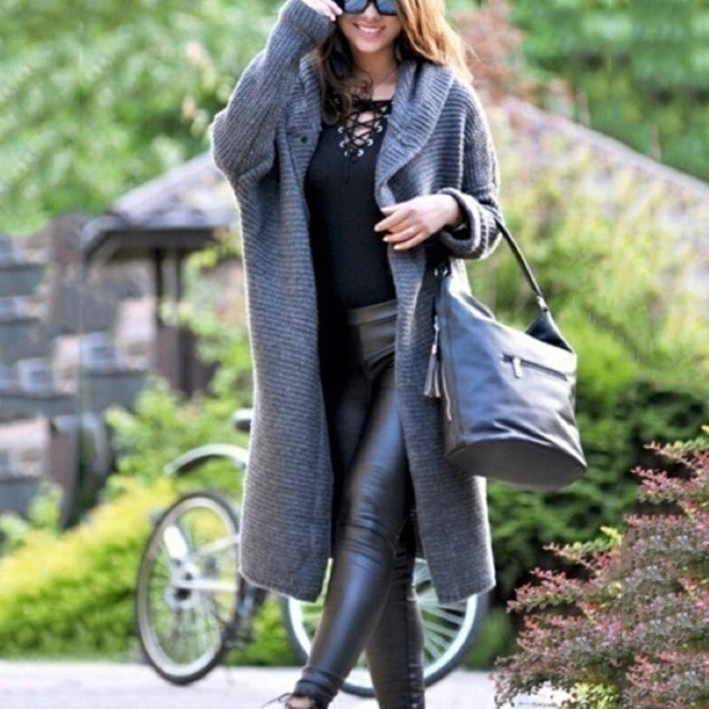 Cardigan Femme Long | Capuche & Tricot Épais