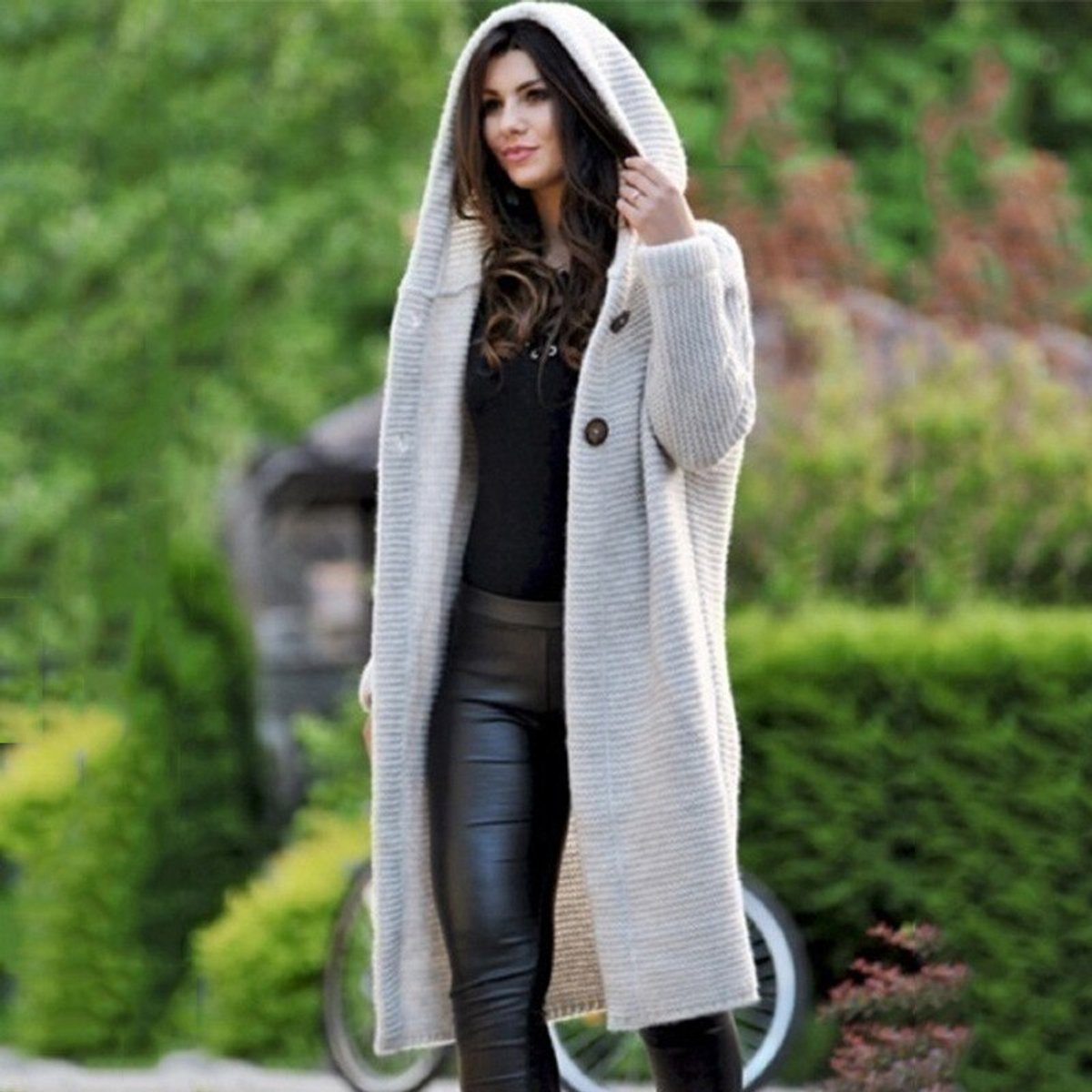 Cardigan Femme Long | Capuche & Tricot Épais