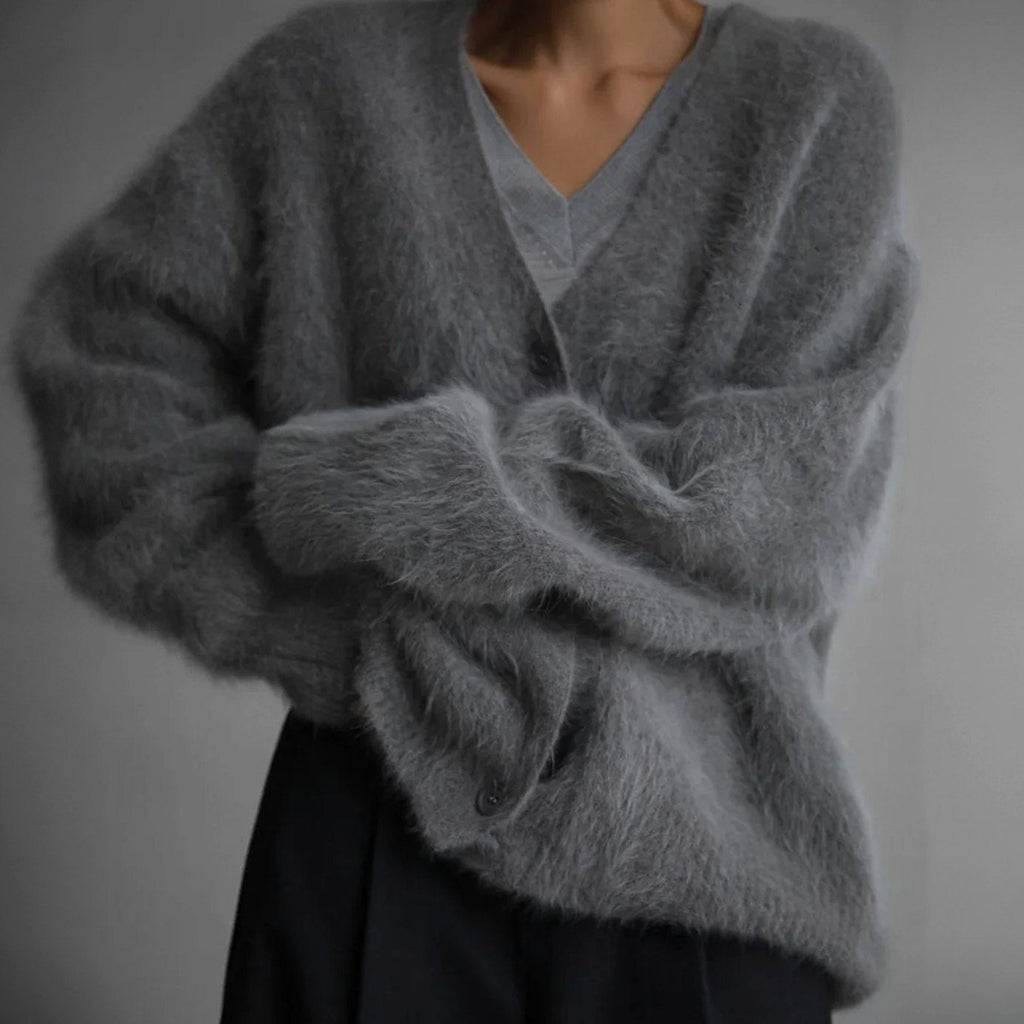 Mia | Gilet Femme Oversized Doux à Col V