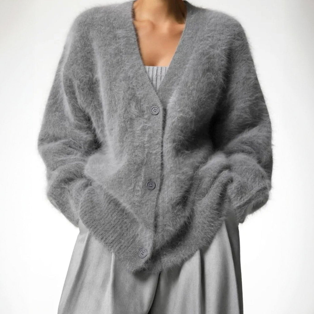 Mia | Gilet Femme Oversized Doux à Col V