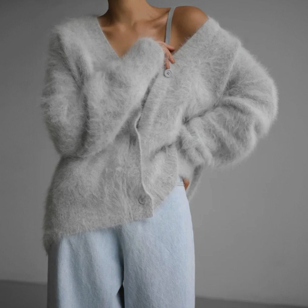 Mia | Gilet Femme Oversized Doux à Col V