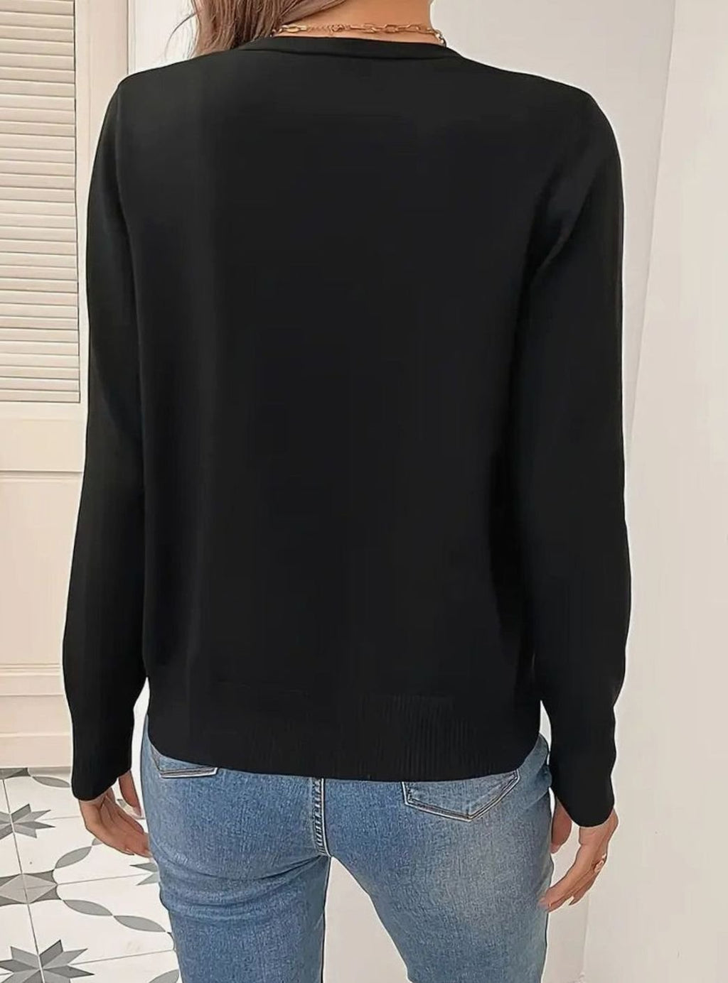Marlene | Gilet Femme Décolleté en V Boutonnage Manches Longues