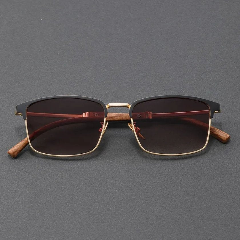 Luna | Lunettes de soleil demi-monture polarisées UV400 style browline classique