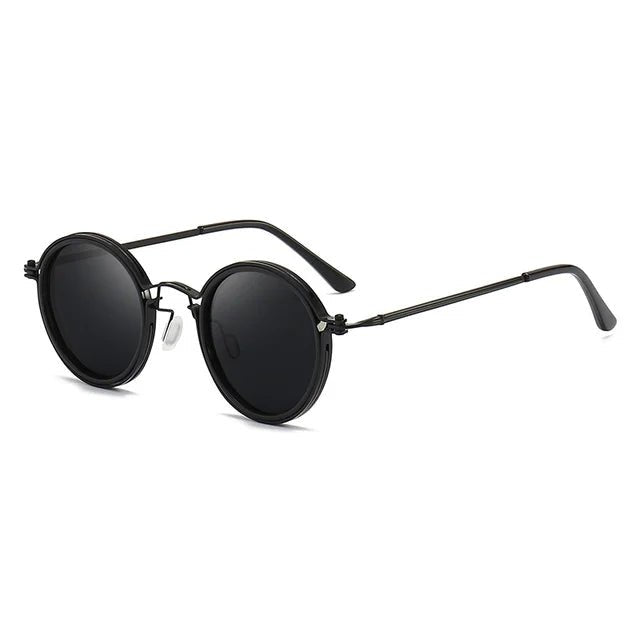 Grace | Lunettes de soleil polarisées à monture ronde avec branches en métal doré