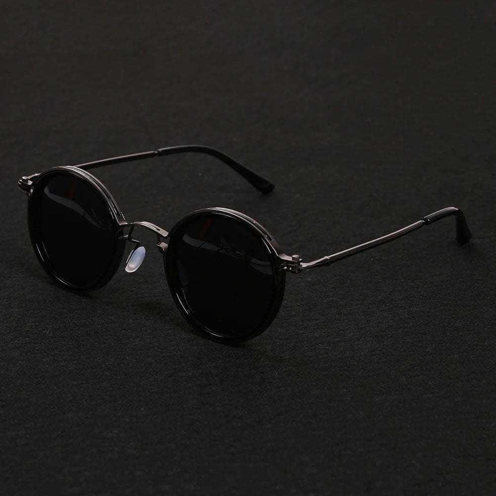Grace | Lunettes de soleil polarisées à monture ronde avec branches en métal doré