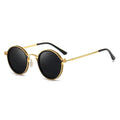 Grace | Lunettes de soleil polarisées à monture ronde avec branches en métal doré