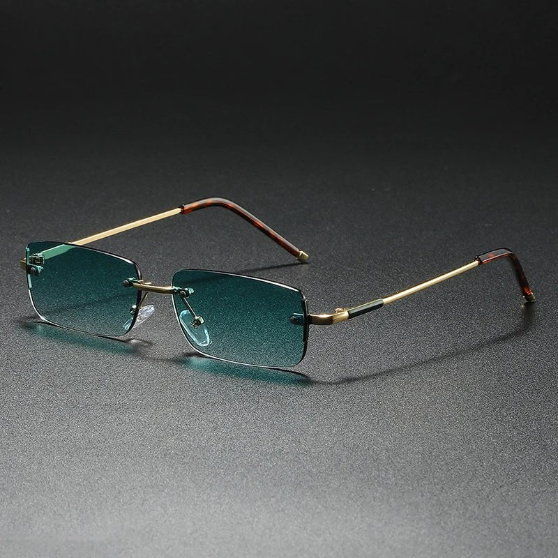 James | Lunettes de soleil Rectangulaires Rimless Dégradé Doré