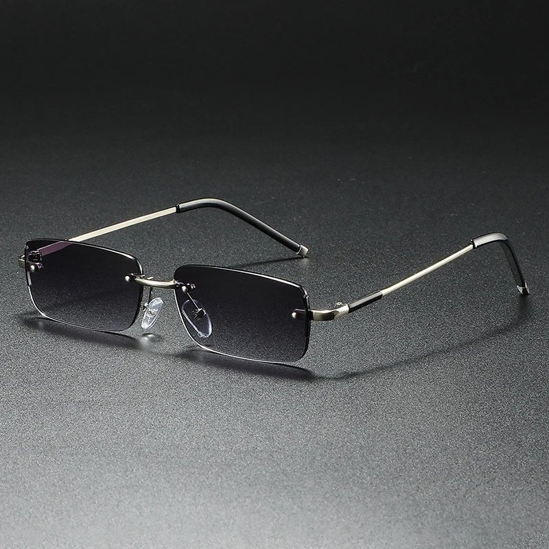 James | Lunettes de soleil Rectangulaires Rimless Dégradé Doré