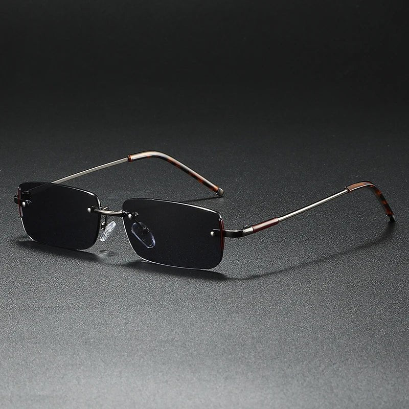James | Lunettes de soleil Rectangulaires Rimless Dégradé Doré