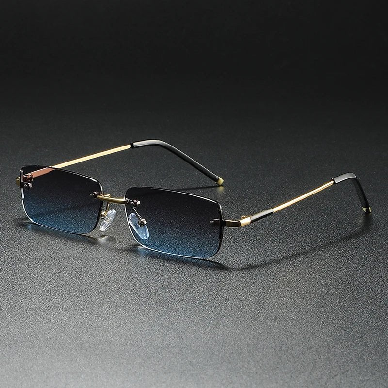 James | Lunettes de soleil Rectangulaires Rimless Dégradé Doré