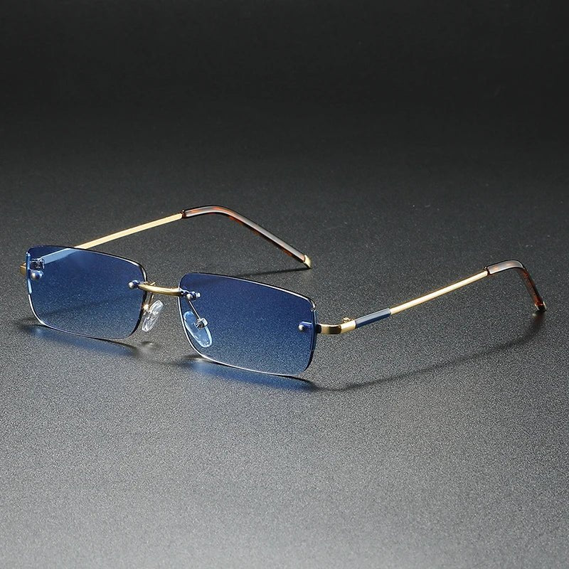 James | Lunettes de soleil Rectangulaires Rimless Dégradé Doré