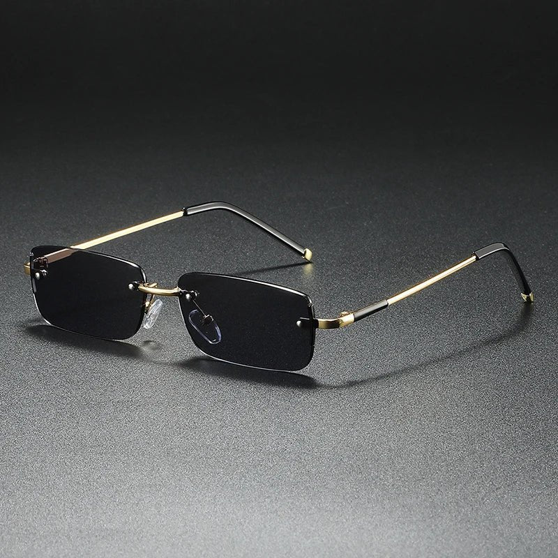 James | Lunettes de soleil Rectangulaires Rimless Dégradé Doré