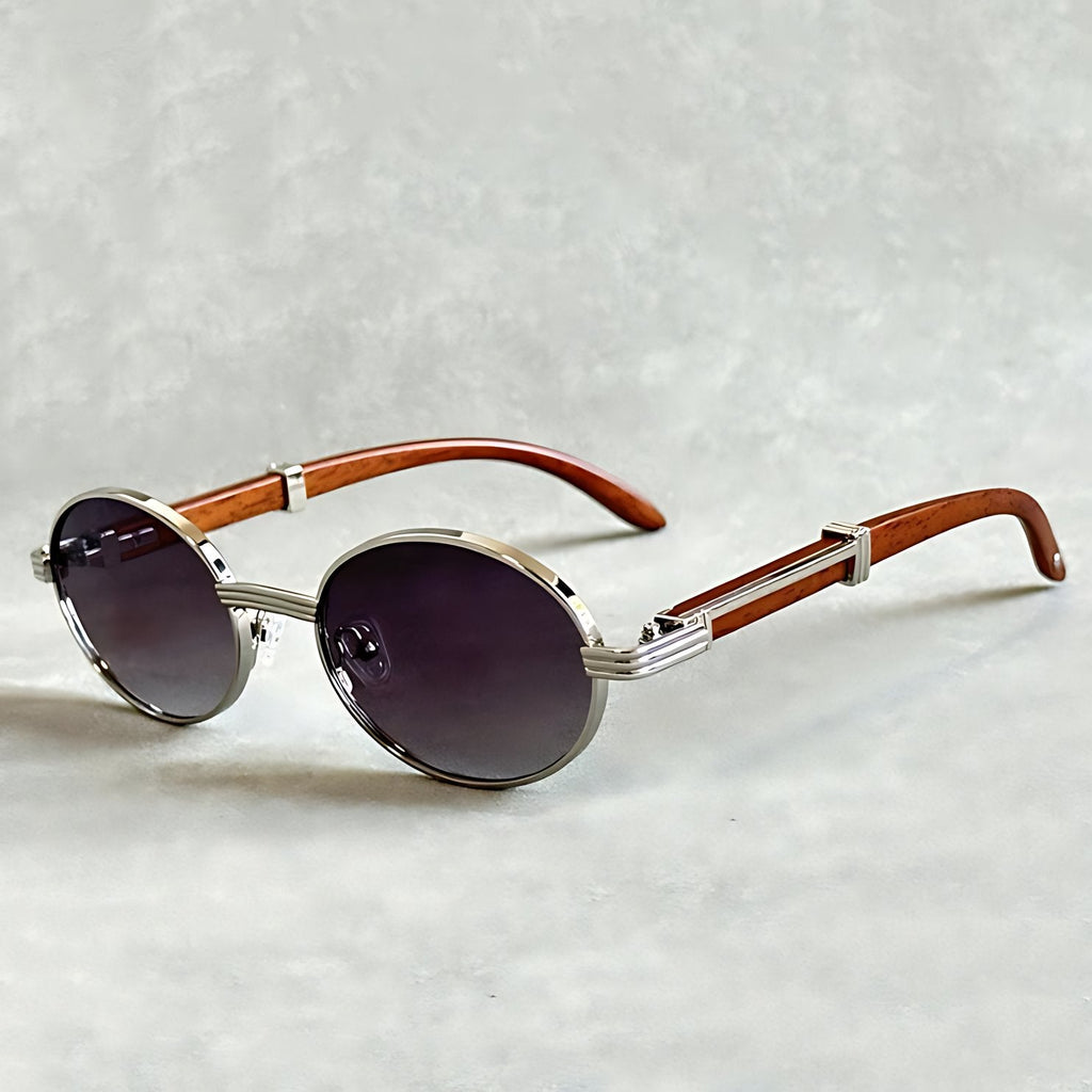 Daniel | Lunettes de soleil rondes avec monture dorée, protection UV400