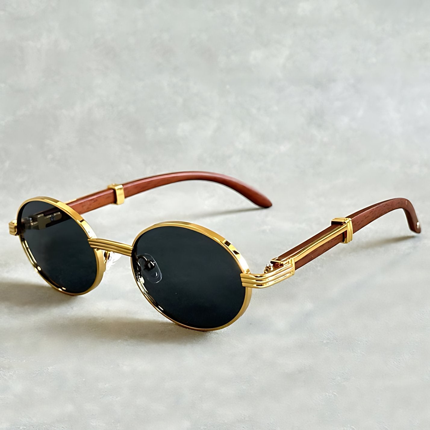 Daniel | Lunettes de soleil rondes avec monture dorée, protection UV400