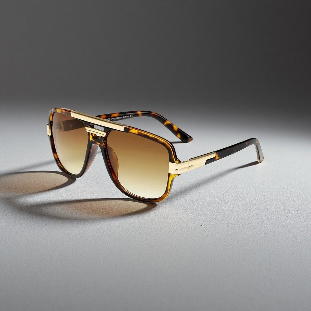 Owen | Lunettes de soleil Aviateur Carrées Dégradées UV400 en Acétate pour Homme