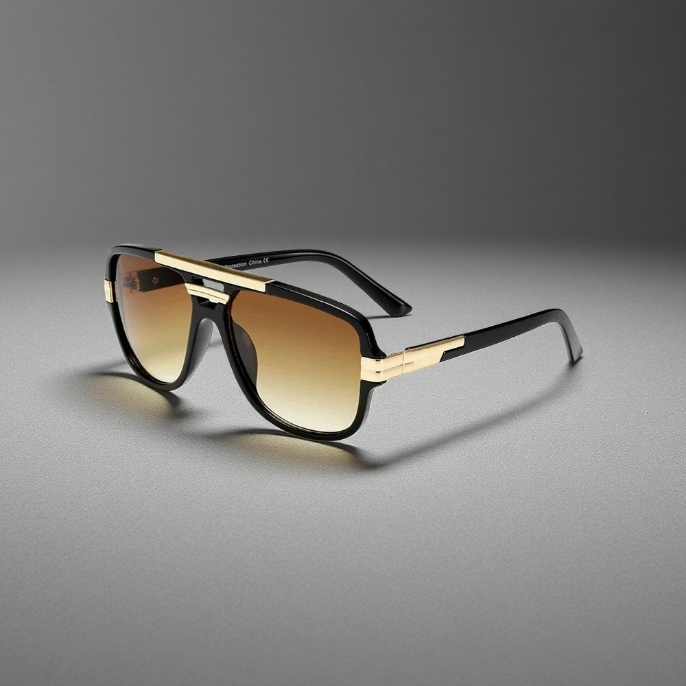 Owen | Lunettes de soleil Aviateur Carrées Dégradées UV400 en Acétate pour Homme