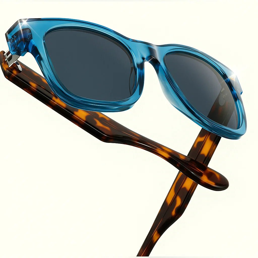 James | Lunettes de Soleil Carrées Écailles Acétate Protection UV400