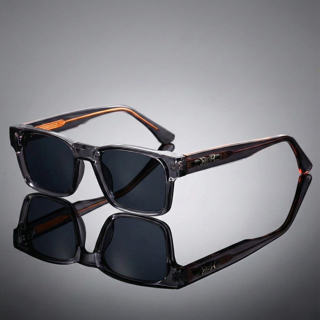 James | Lunettes de Soleil Carrées Écailles Acétate Protection UV400