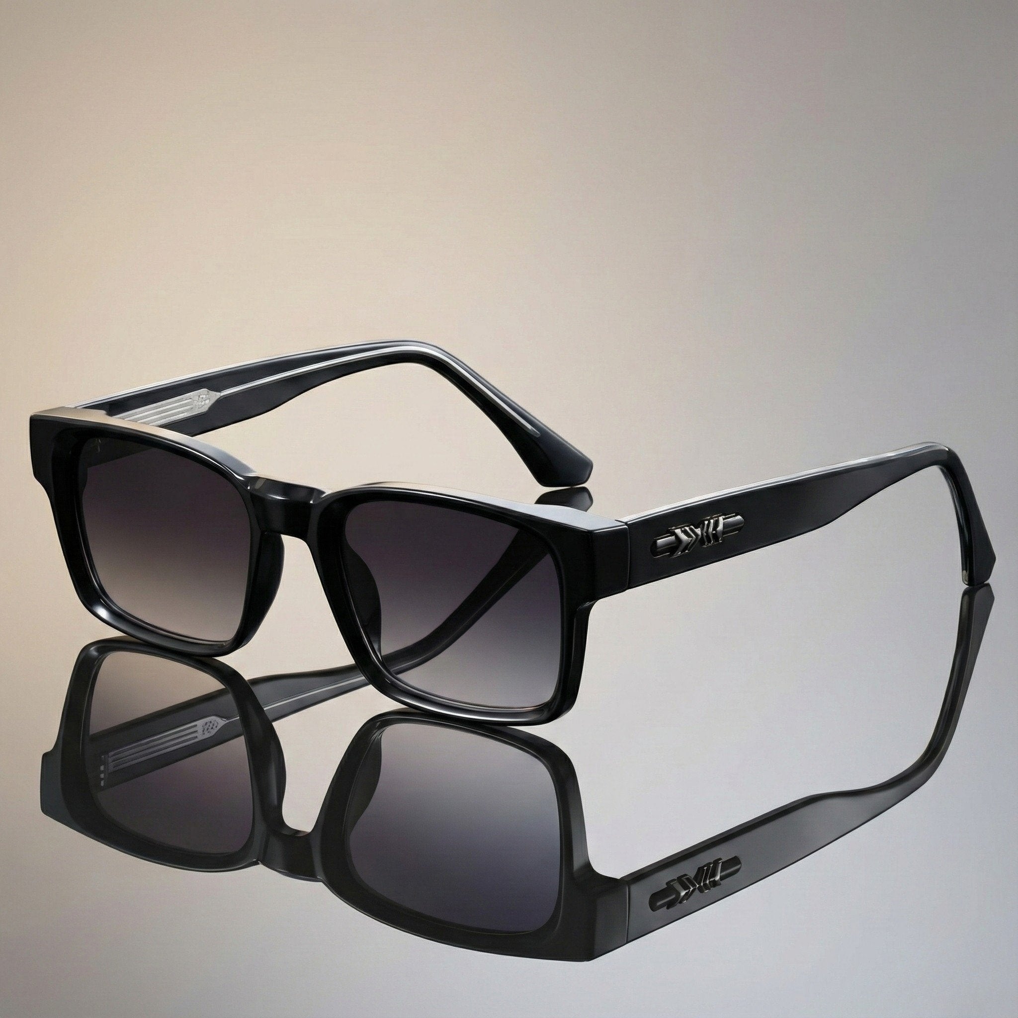 James | Lunettes de Soleil Carrées Écailles Acétate Protection UV400