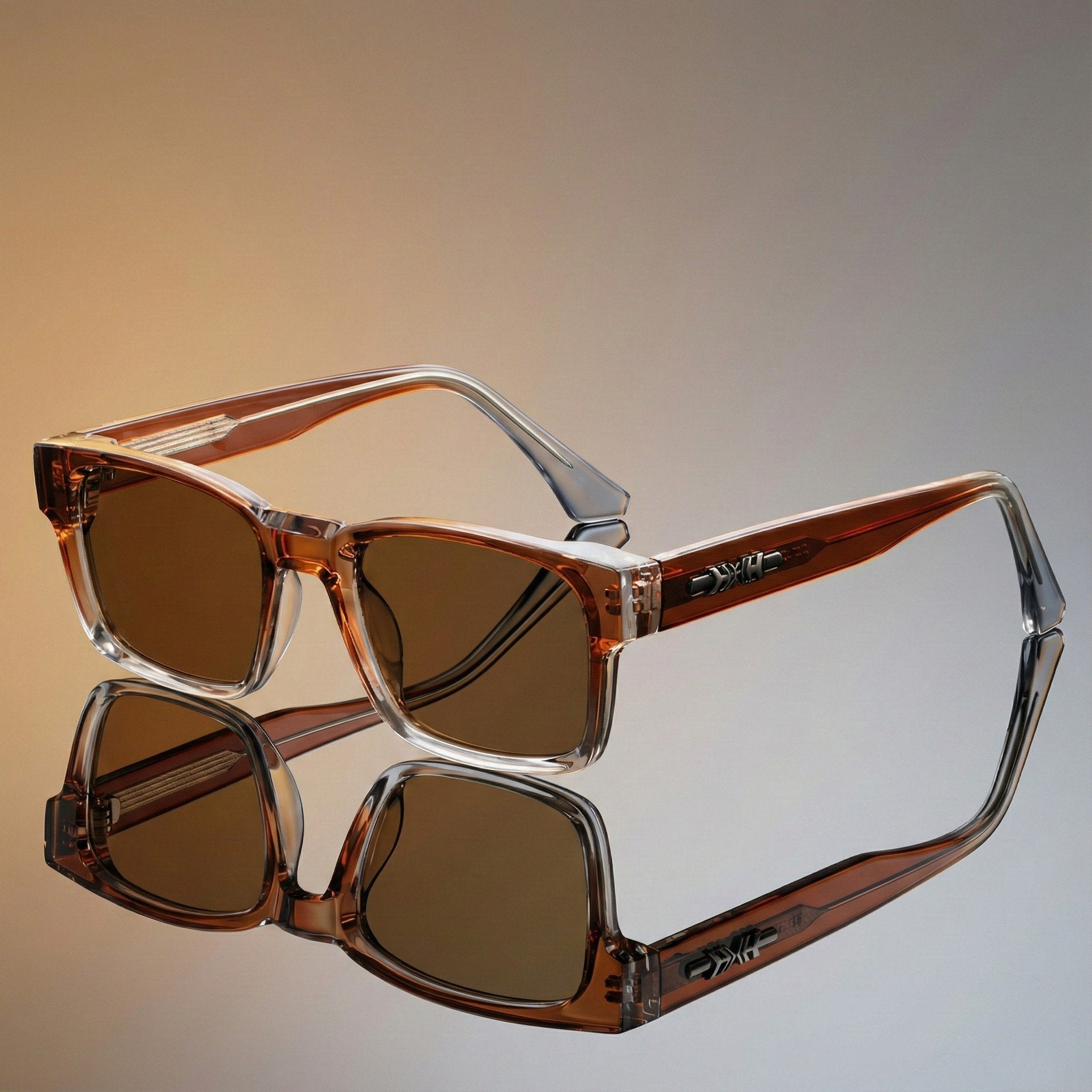 James | Lunettes de Soleil Carrées Écailles Acétate Protection UV400