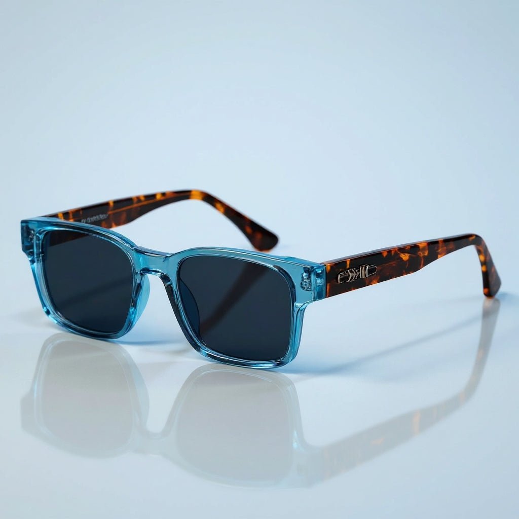 James | Lunettes de Soleil Carrées Écailles Acétate Protection UV400