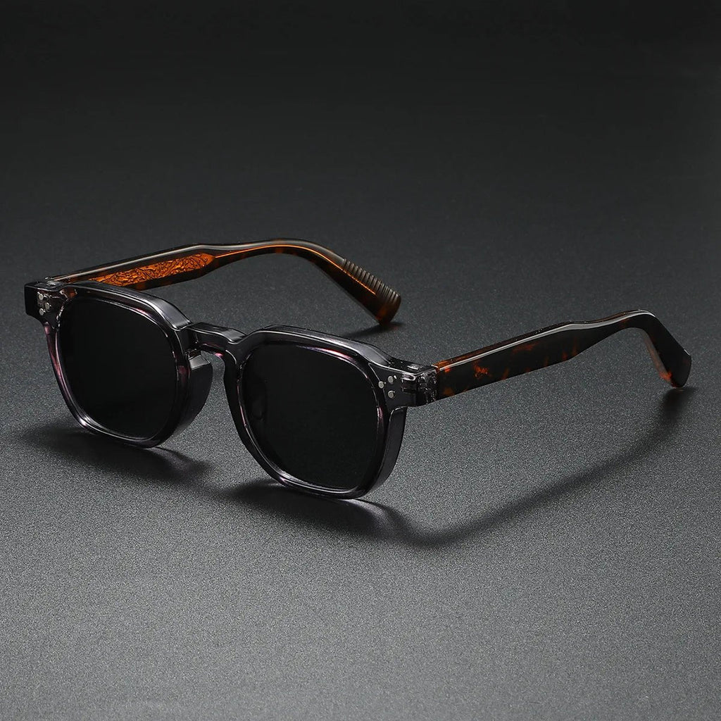 James | Lunettes de soleil Monture Écailles de Tortue Teintées Foncées Protection UV400