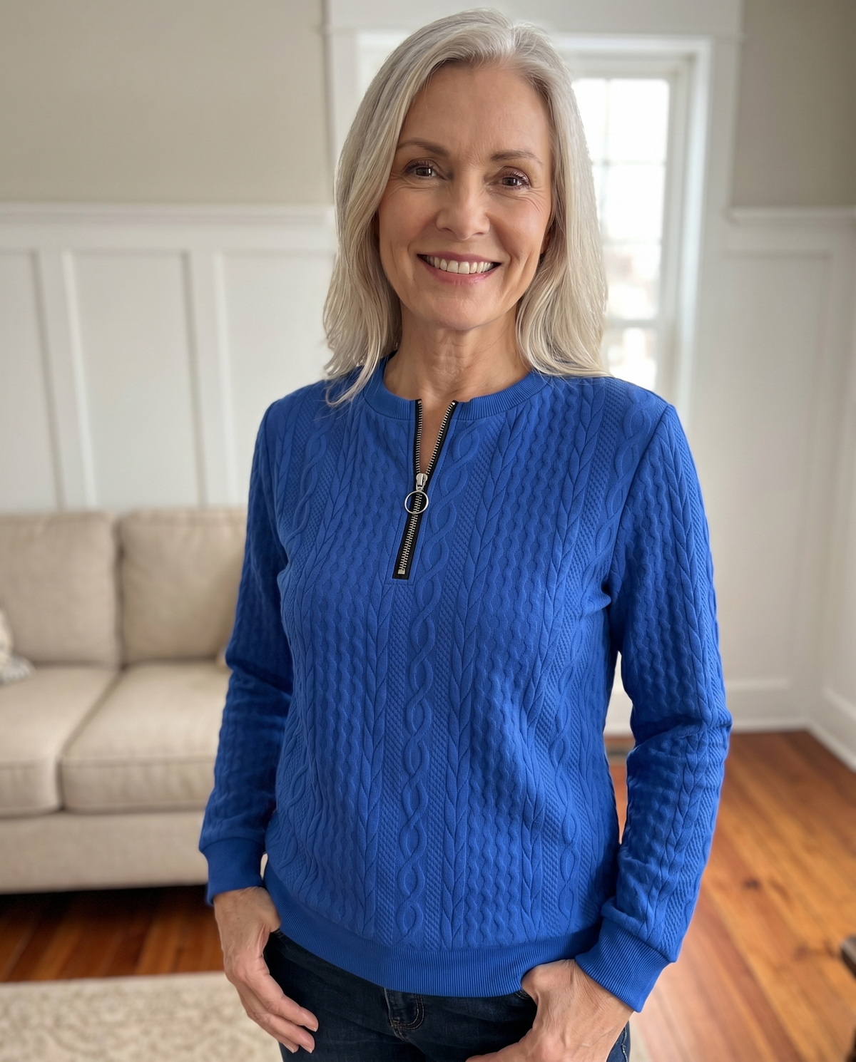 PULL STRUCTURÉ EN ZIP POUR FEMMES