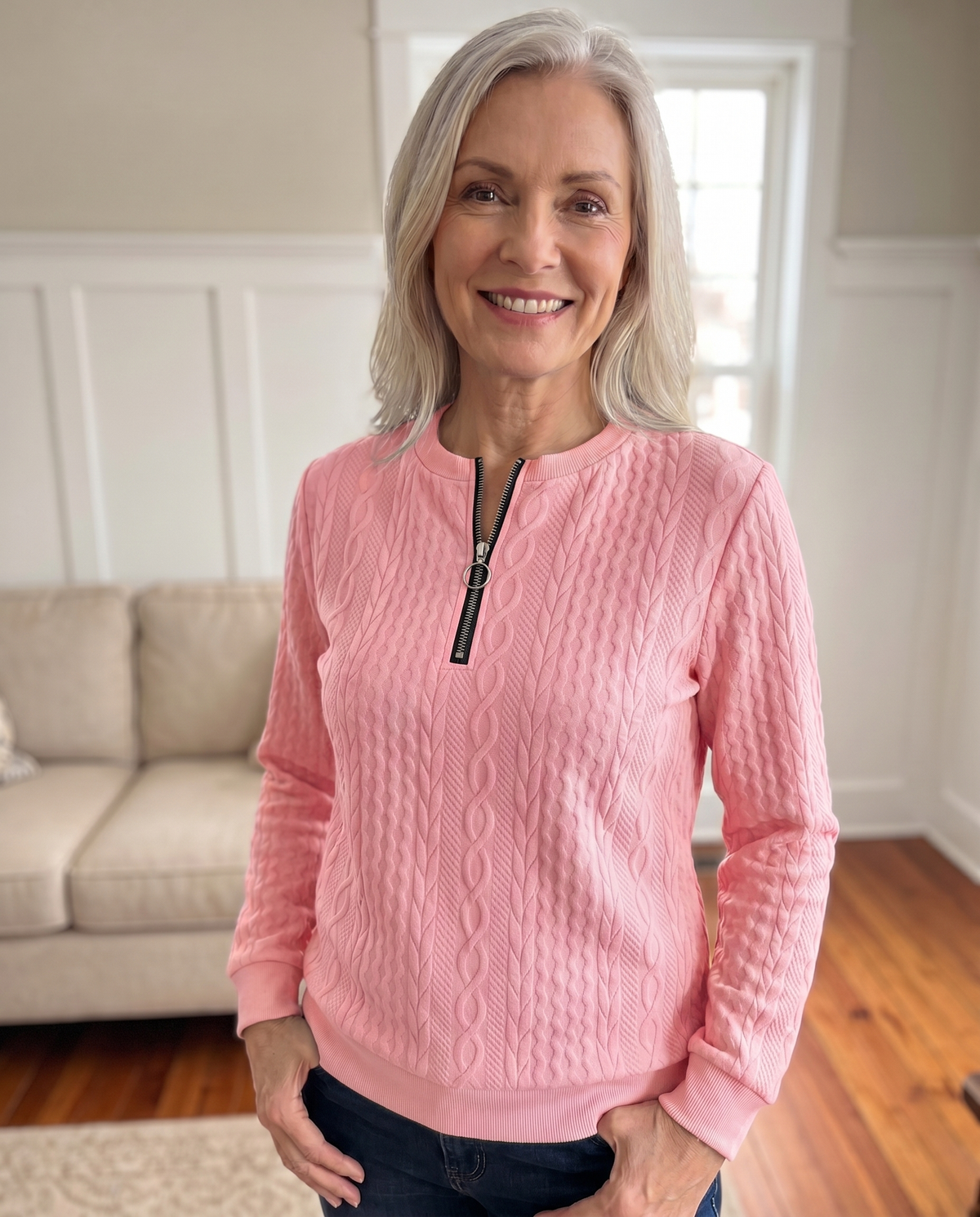 PULL STRUCTURÉ EN ZIP POUR FEMMES