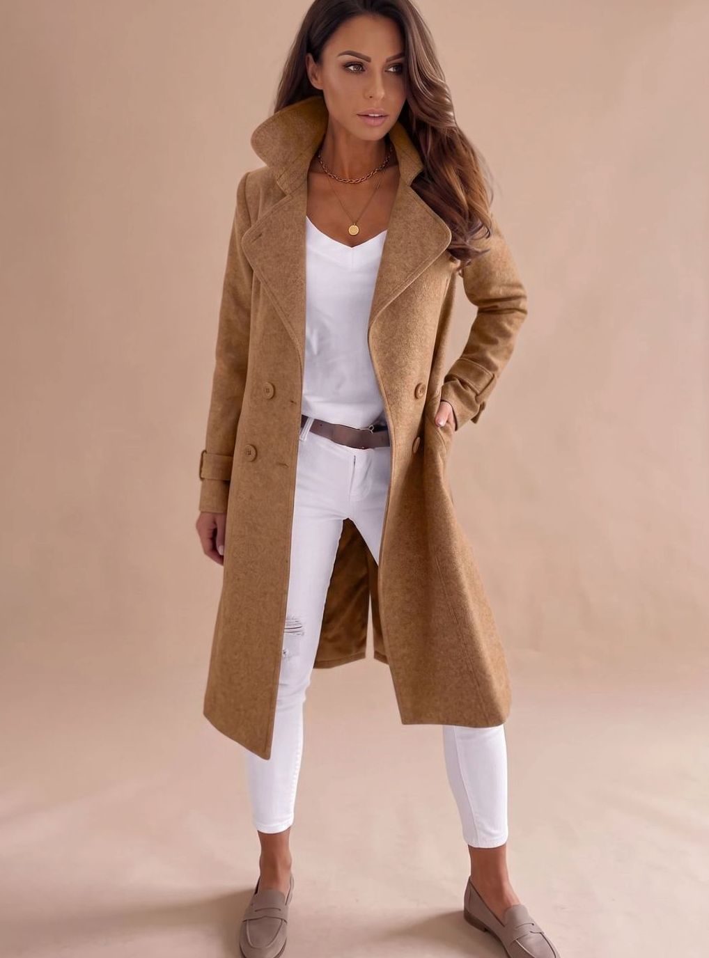 Emilia | Manteau d'hiver cintré pour femmes, élégant manteau en laine à double boutonnage