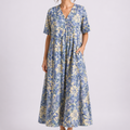 Tempest | Robe Midi à Fleurs à Col V à Manches Courtes pour Femmes