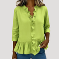 Theodora | Blouse Peplum à Col V avec Volants pour Femmes