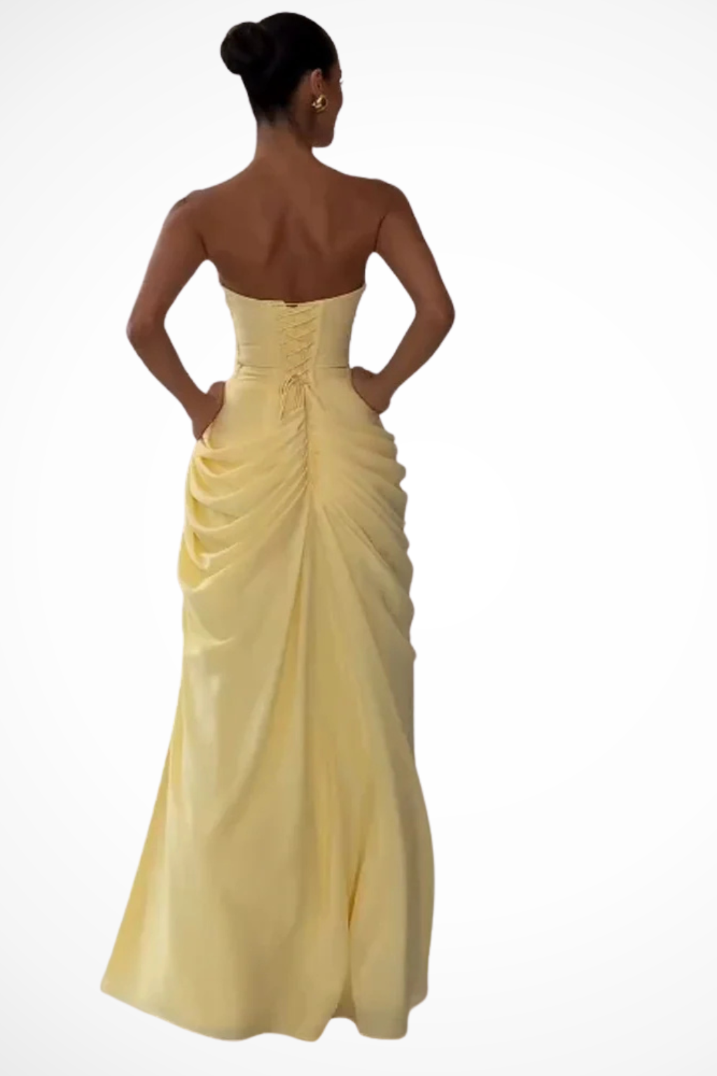 Theodora | Robe Maxi Drapée Sans Bretelles pour Femme