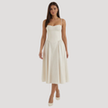 Thessaly | Robe Midi à Encolure Coeur pour Femmes