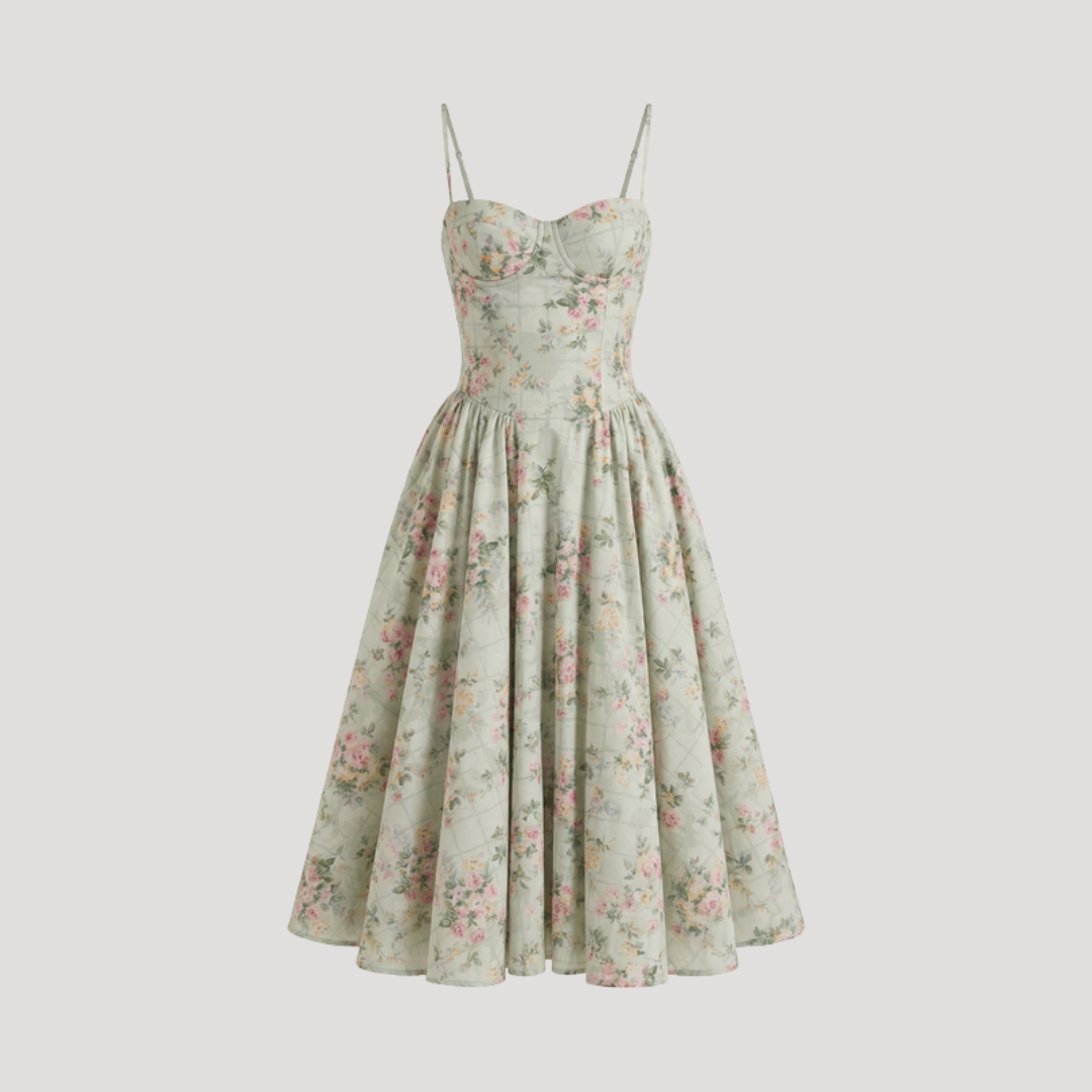 Thessaly | Robe Midi à Encolure Coeur pour Femmes