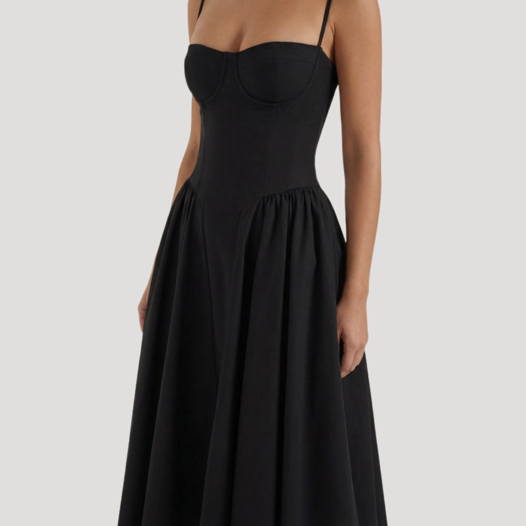 Thessaly | Robe Midi à Encolure Coeur pour Femmes