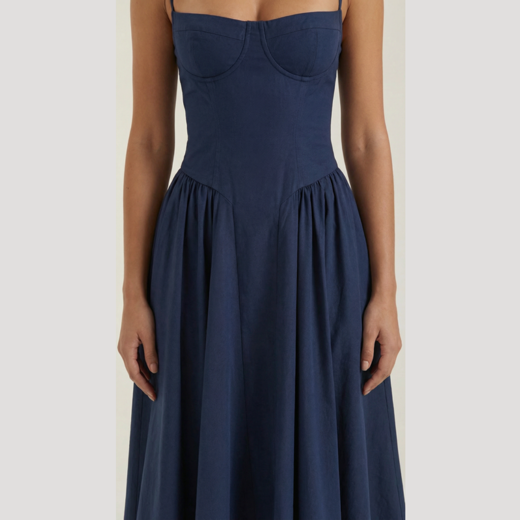 Thessaly | Robe Midi à Encolure Coeur pour Femmes